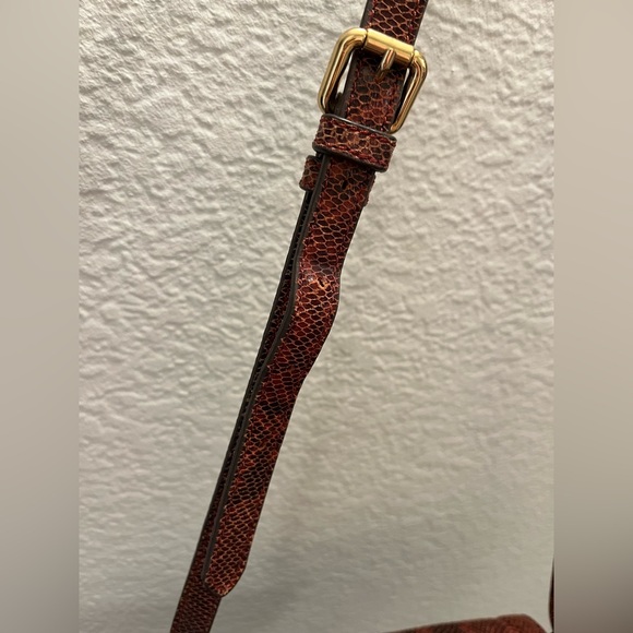 $226.00 G.I.L.I. Leather Printed Saddle Bag Red Python Snakeskin - Picture 5 of 16